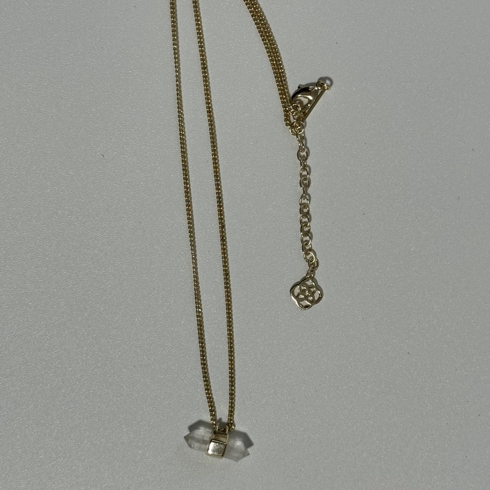 Kendra Scott Gold Clear Stone Necklace